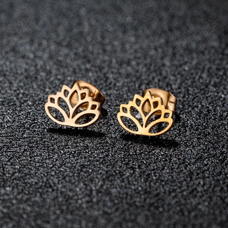 1 Pair Minimalist Classic Style Geometric Polishing Plating 304 Stainless Steel 18K Gold Plated Ear Studs