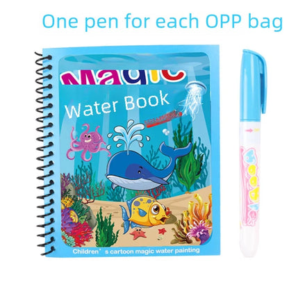 Children's Magic Water Painting Book Repeated Graffiti Educational Painting Book Scene Early Education Cognitive Matching Quiet Book