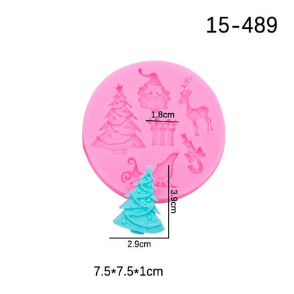 Christmas Casual Elegant Cute Christmas Hat Christmas Socks Silica Gel Kitchen Molds 1 Piece 1 Set