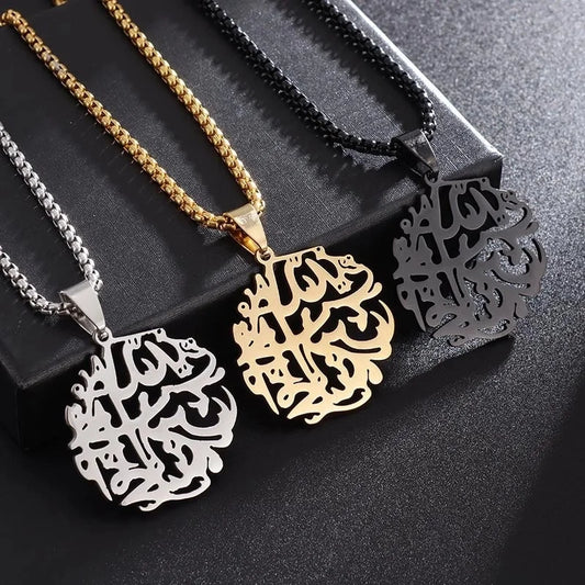 Hip-Hop Retro Geometric Life Tree Titanium Steel Plating Unisex Pendant Necklace