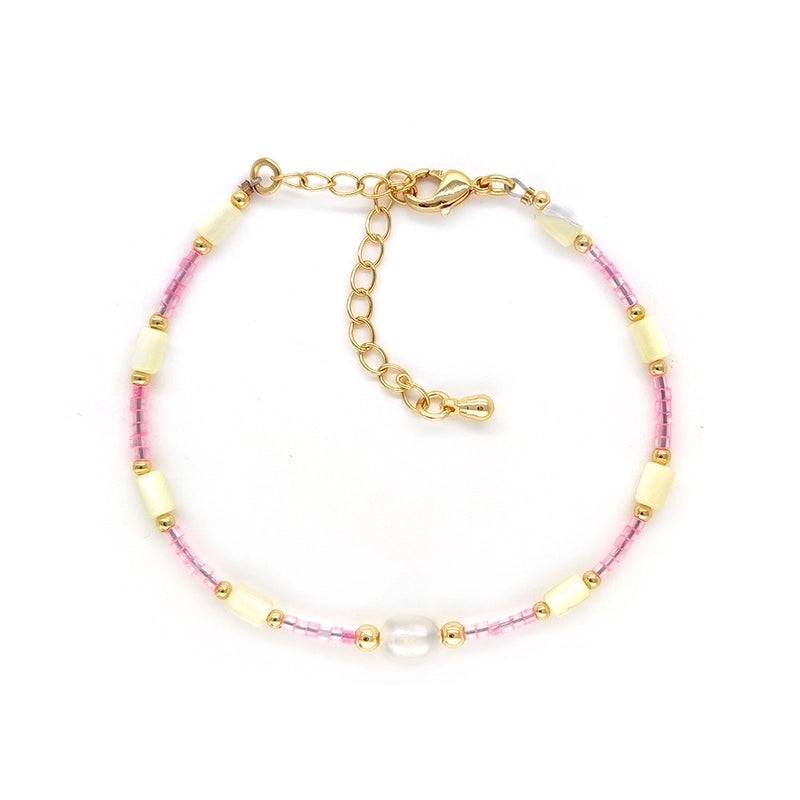 Freshwater Pearl Glass Beaded Geometric Bracelets