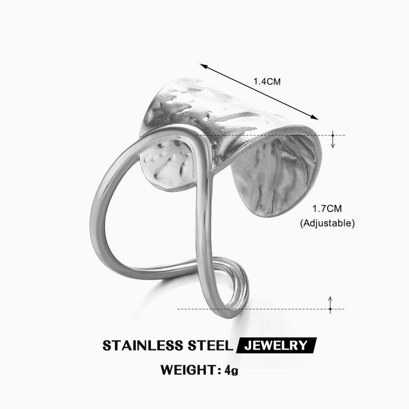 IG Style Lines 304 Stainless Steel 18K Gold Plated Open Rings