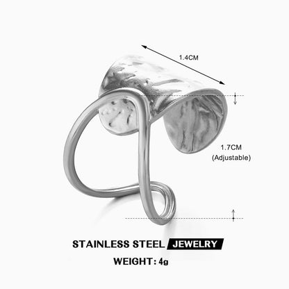 IG Style Lines 304 Stainless Steel 18K Gold Plated Open Rings