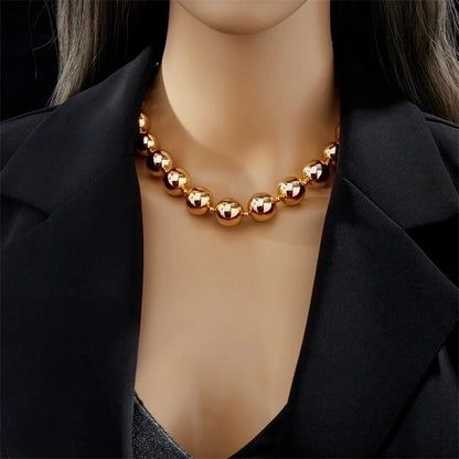 Punk Geometric 304 Stainless Steel 18K Gold Plated Beaded Gold Plated Stainless Steel Necklaces