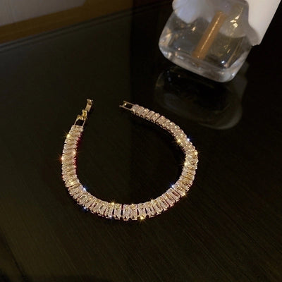 Minimalist Heart Shape Copper Inlay Zircon Bracelets