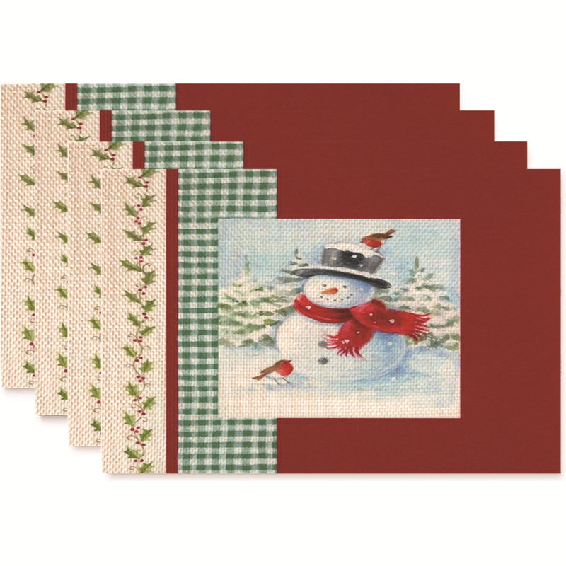 Christmas Nordic Style Christmas Tree Bow Knot Snowflake Linen Cotton And Linen Placemat