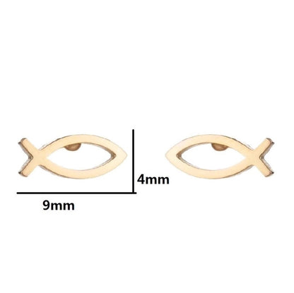 1 Pair Minimalist Animal Plating 304 Stainless Steel 18K Gold Plated Ear Studs
