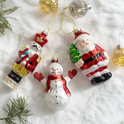 Christmas Minimalist Santa Claus Glass Holiday Daily Ornaments