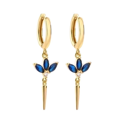 1 Pair Sweet Geometric Plating Inlay Copper Zircon 18k Gold Plated Earrings