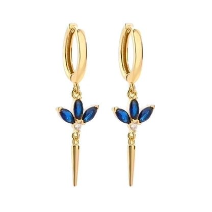 1 Pair Sweet Geometric Plating Inlay Copper Zircon 18k Gold Plated Earrings