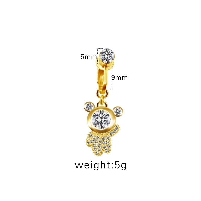 Casual Retro Minimalist Animal Starry Sky Moon Stainless Steel Alloy Copper White Gold Plated Gold Plated Rhinestones Belly Ring In Bulk