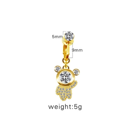 Casual Retro Minimalist Animal Starry Sky Moon Stainless Steel Alloy Copper White Gold Plated Gold Plated Rhinestones Belly Ring In Bulk