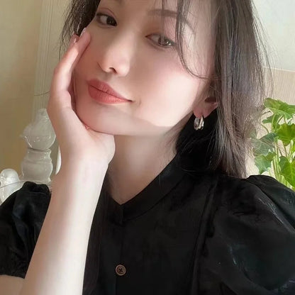 1 Pair Minimalist Round Plating Copper Hoop Earrings