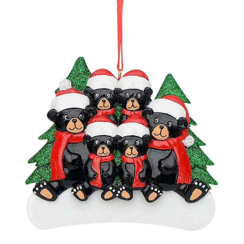 Christmas Cartoon Style Bear Snowman Resin Indoor Party Festival Hanging Ornaments
