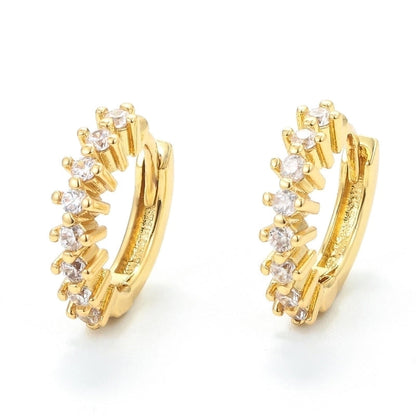 Geometric Plating Metal Zircon Copper Earrings