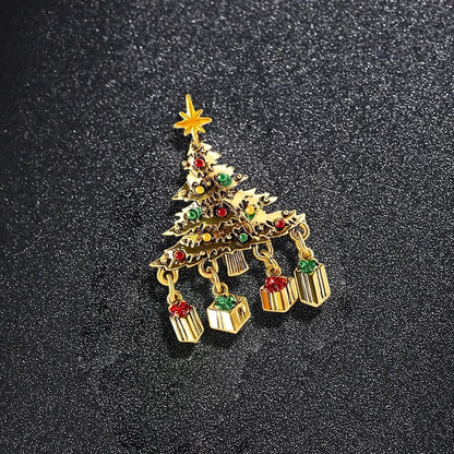 Cute Pin Animal Christmas Tree Snowman Alloy Plating Unisex Brooches