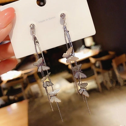 2 Pieces Elegant Star Tassel Heart Shape Inlay Alloy Artificial Pearls Rhinestones Glass Earrings