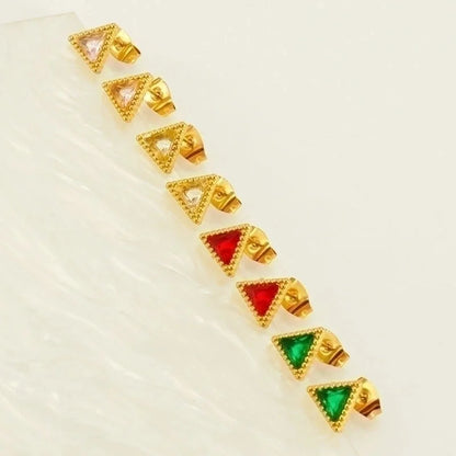 1 Pair Glam Retro Heart Shape Plating Inlay 304 Stainless Steel Rhinestones 18K Gold Plated Drop Earrings