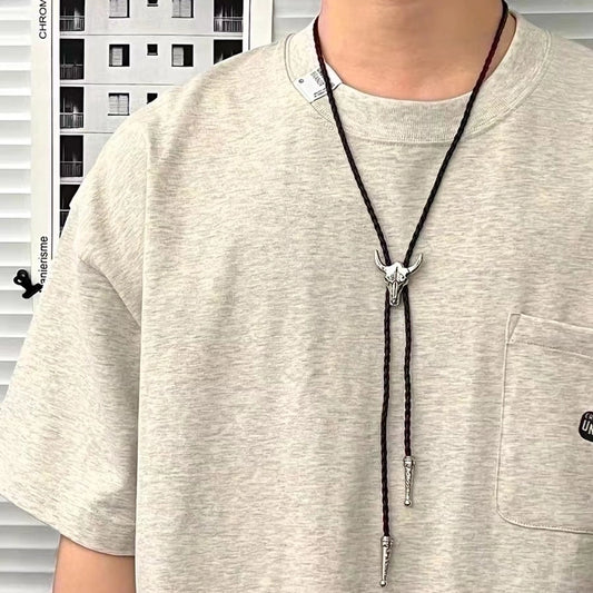 Punk Classic Style Star Cattle Skull Alloy Leather Rope Halloween Unisex Bolo Ties