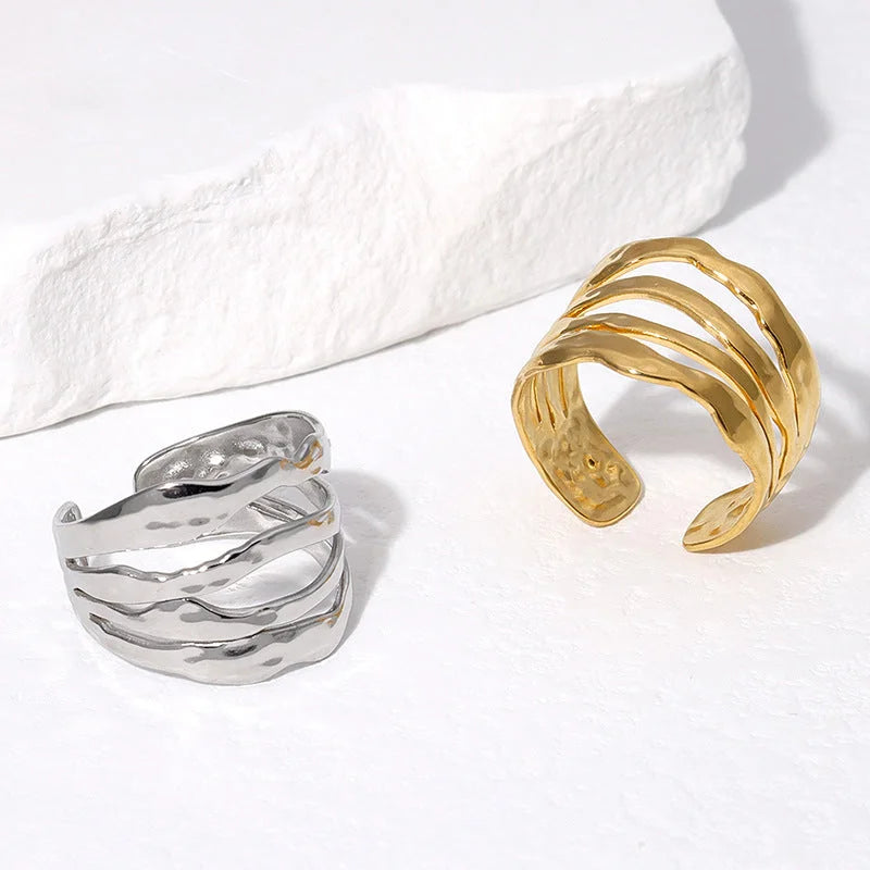 Irregular Geometric Stainless Steel Electroplating Rings