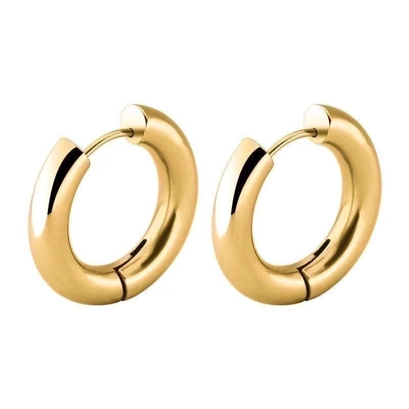 1 Piece Fashion Solid Color Plating 201 Stainless Steel 18K Gold Plated Earrings