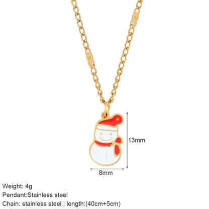 Nordic Style Classic Style Gingerbread Moon 316L Stainless Steel Plating Pendant Necklace