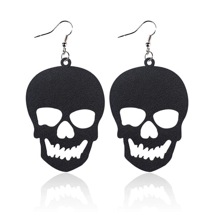 1 Pair Punk Water Droplets Pu Leather Drop Earrings