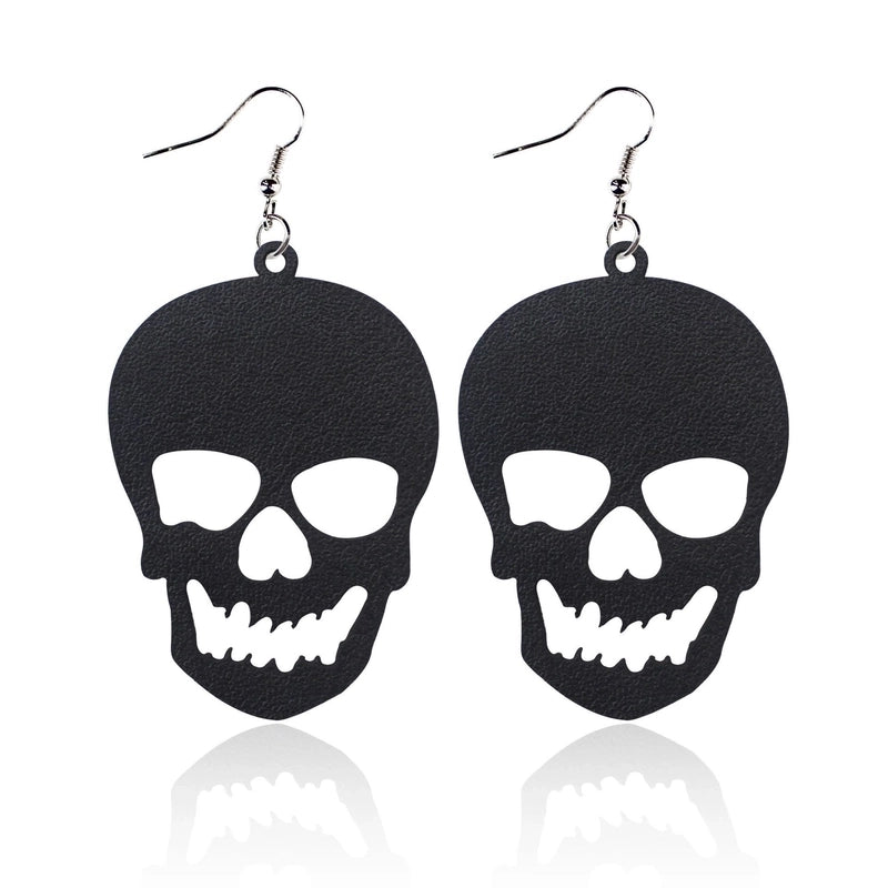 1 Pair Punk Water Droplets Pu Leather Drop Earrings