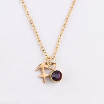 IG Style Beach Commute Constellation 304 Stainless Steel Rhinestones 18K Gold Plated Inlay Pendant Necklace