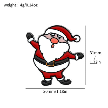 Cute Pin Christmas Tree Santa Claus Snowman Alloy Cartoon Enamel Unisex Brooches