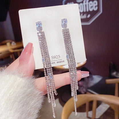 1 Pair Glam Geometric Plating Inlay Alloy Artificial Pearls Rhinestones Drop Earrings