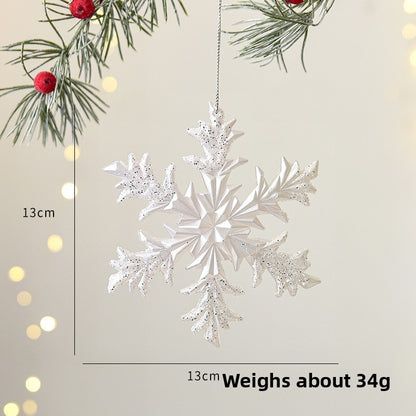 Christmas Decoration Transparent Glitter Acrylic Snowflake Gold Snowflake Christmas Tree Window Decoration Pendant