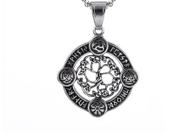 Retro Letter Tree 304 Stainless Steel Polishing Hollow Out Men'S