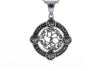 Retro Letter Tree 304 Stainless Steel Polishing Hollow Out Men'S