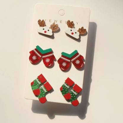 1 Set Cute Candy Ghost Elk Arylic Women's Ear Studs