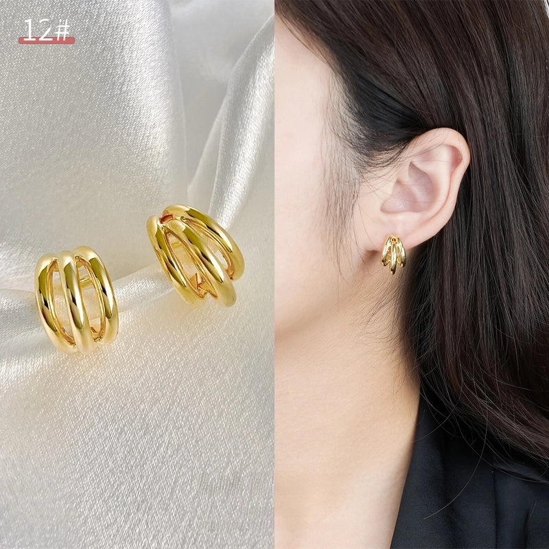 Mosquito Incense Plate Ear Clip Women's Ear Holes Exquisite Pearl Earrings Advanced Hong Kong Style Retro Niche Light Luxury Earrings