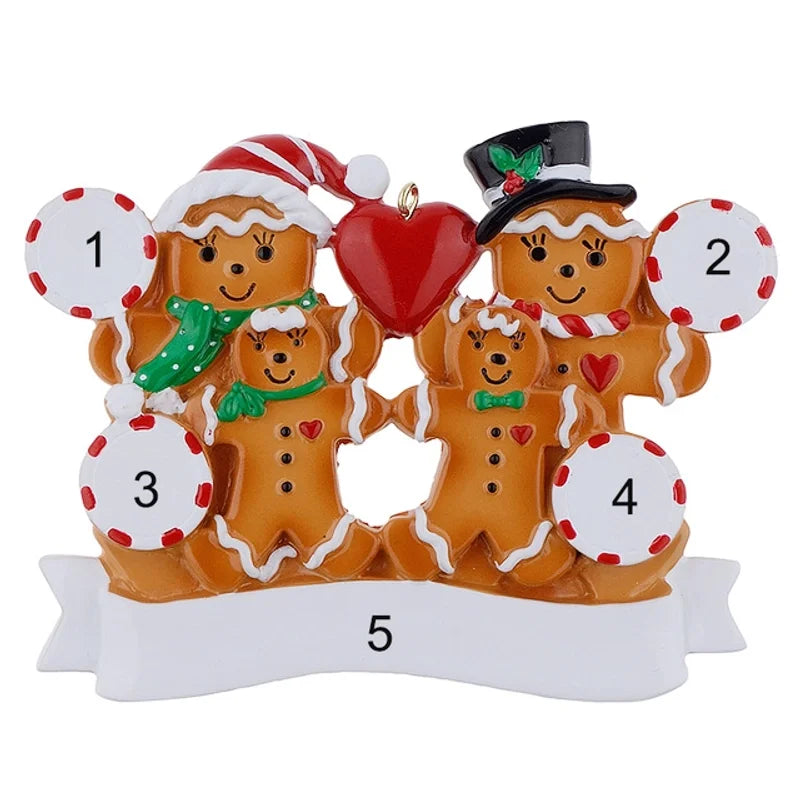 Christmas Cute Christmas Tree Bear Snowman Resin Party Hanging Ornaments
