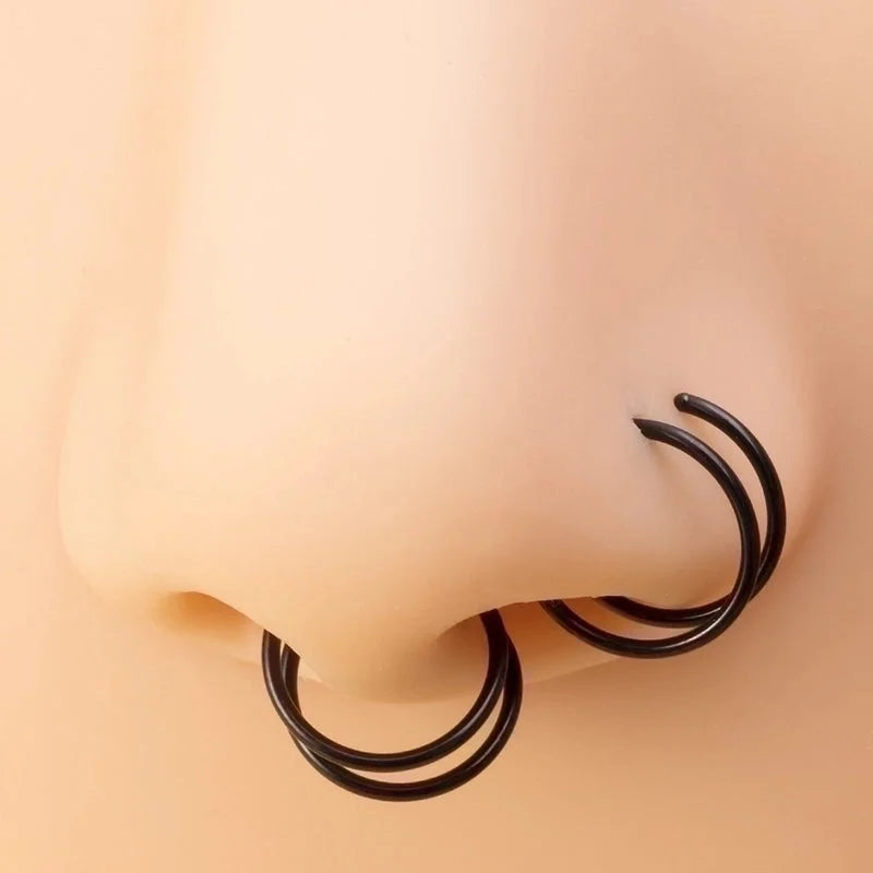 Minimalist Solid Color Stainless Steel Plating Nose Ring 1 Piece