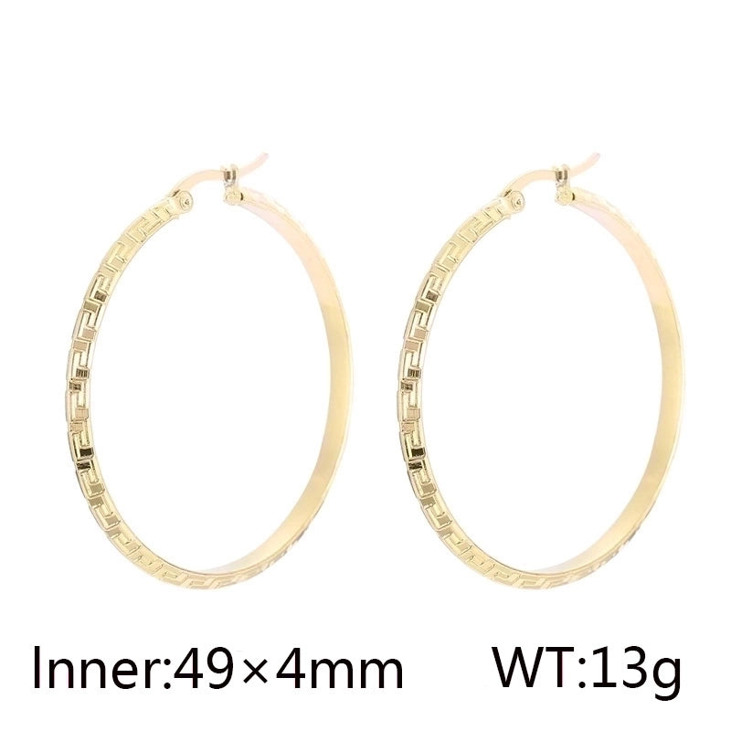 1 Pair Casual Minimalist Solid Color Plating Titanium Steel 18K Gold Plated Hoop Earrings