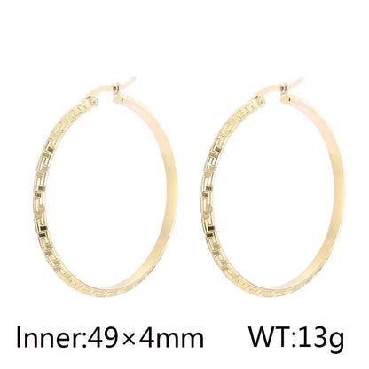 1 Pair Casual Minimalist Solid Color Plating Titanium Steel 18K Gold Plated Hoop Earrings