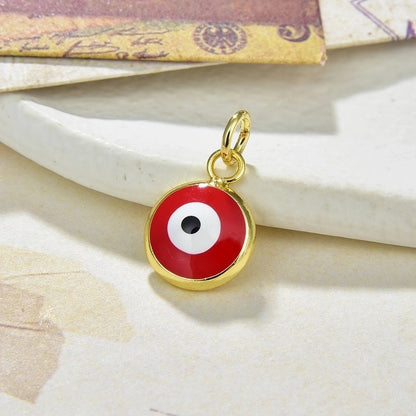 Fashion Devil\'s Eye Copper Enamel Pendant Necklace