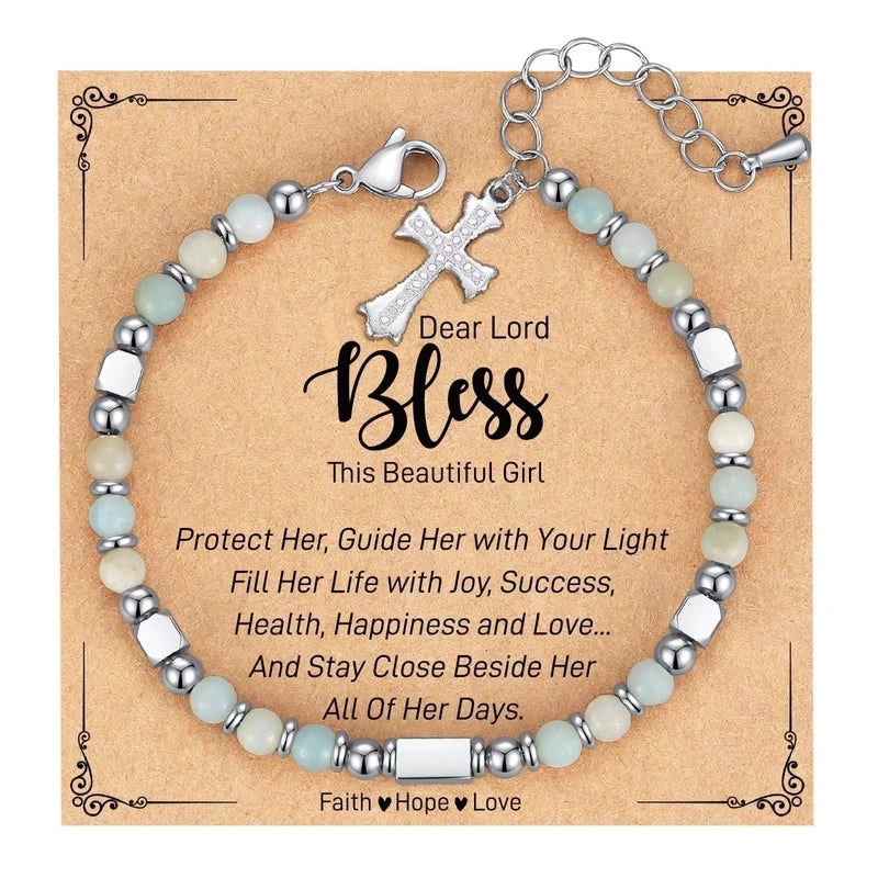 Minimalist Classic Style Round 304 Stainless Steel Natural Stone Bracelets In Bulk