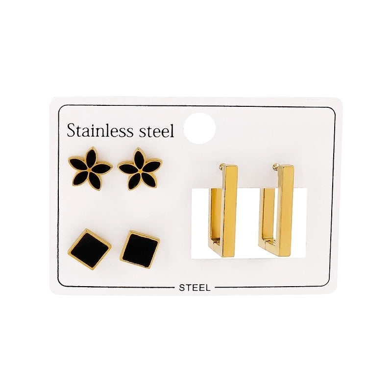 1 Set Casual Elegant Heart Shape Flower Butterfly 304 Stainless Steel Drop Earrings Ear Studs