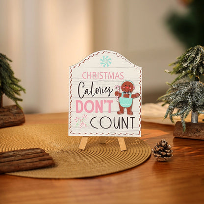 Christmas Cartoon Style Cute Pastoral Gingerbread Letter Wood Festival Hanging Ornaments Ornaments Decorative Props
