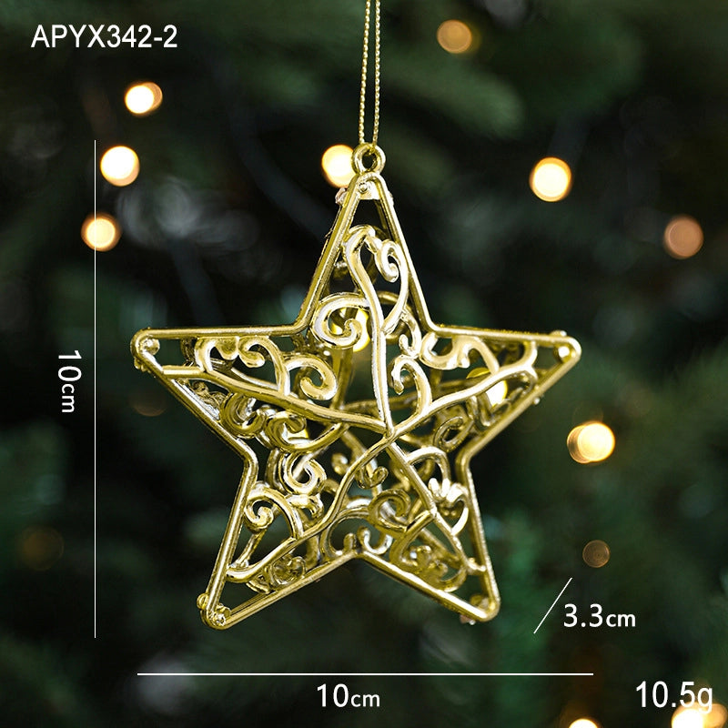 Christmas Elegant Lady Pastoral Star Elk Plastic Holiday Banquet Hanging Ornaments Decorations Hanging Ornaments