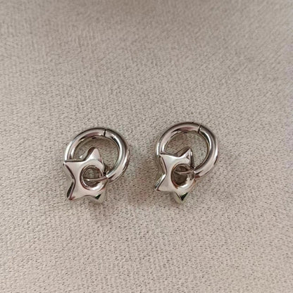 1 Pair Minimalist Classic Style Heart Shape 304 Stainless Steel 18K Gold Plated Earrings