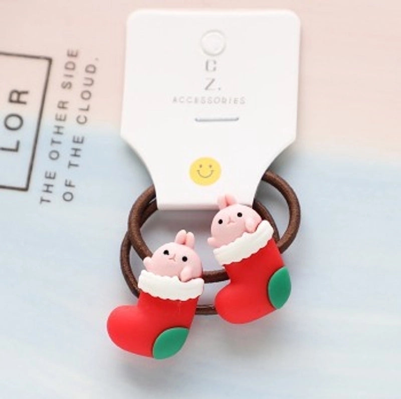 Christmas Fashion Children Unisex Cartoon Character Arylic Handmade Hair Tie