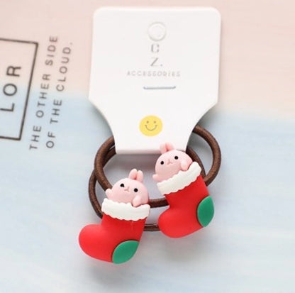 Christmas Fashion Children Unisex Cartoon Character Arylic Handmade Hair Tie