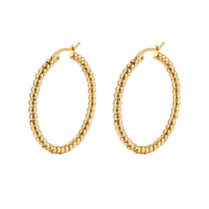 1 Pair Fashion Round Plating 304 Stainless Steel 18K Gold Plated Hoop Earrings