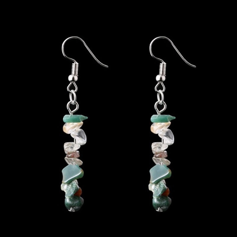 Fashion Irregular Natural Stone Handmade Drop Earrings 1 Pair